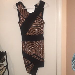 Black Dress with rose gold sequins from Guess
